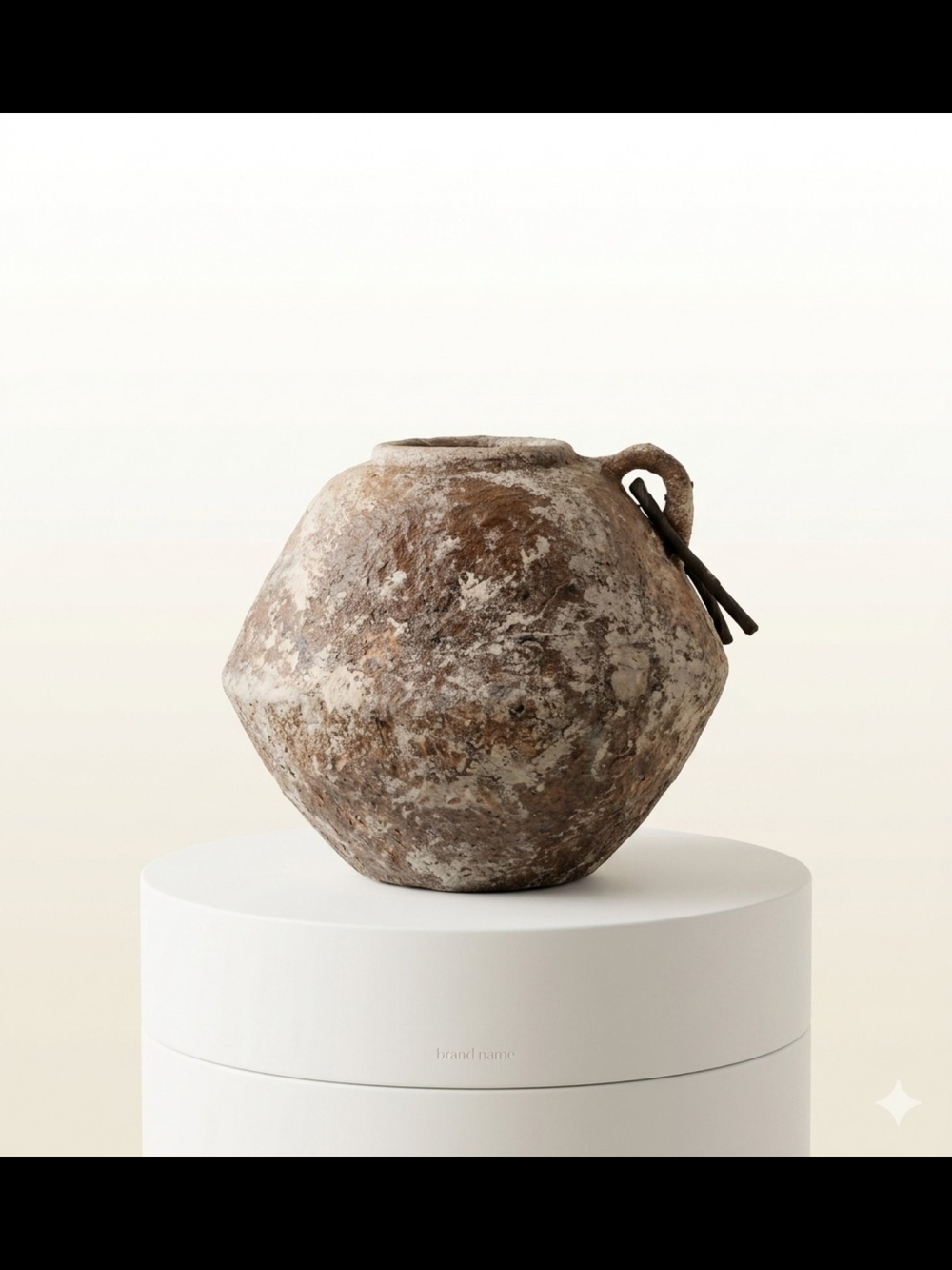 Rustic Brown Decorative Paper Clay Vase - Brand